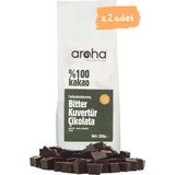 Aroha %100 Kakao Tatlandırılmamış Bitter Kuvertür Çikolata 2'li Paket (500 g x 2 Adet) - 1 kg