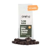 AROHA %100 Kakao Tatlandırılmamış Bitter Kuvertür Çikolata 2'li Paket (500 G X 2 Adet)