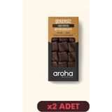 Aroha %80 Kakao Şekersiz Bitter Çikolata Stevialı 2'li Paket (80 g x 2 Adet) - 160 gr
