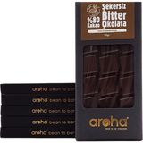 Aroha %80 Kakao Şekersiz Bitter Çikolata Stevialı 6'lı Paket (80 gr x 6 Adet) - 480 gr