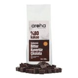 AROHA %80 Kakao Şekersiz Bitter Kuvertür Çikolata (STEVİA ILE TATLANDIRILMIŞTIR) - 500 G