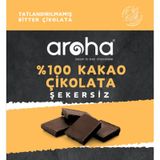 Aroha Şekersiz %100 Kakao Bitter Çikolata 40gr-3261