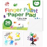 AROIC 36 Yaprak Parmak Boya Kağıdı 11 x 14 inç, Çocuklar için Boya Pedi, Yeni yürümeye başlayan çocuklar ve çocuklar için parmak boyası kağıdı, Çocuk Sanat Malzemeleri, Parmak Boyama için Sanat Kağıdı