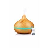 Aroma Difüzör Gece Işığı 7 LED Nemlendirici Kumandalı Buhar Makinesi 550ML. - Açık Kahverengi