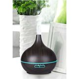 Aroma Difüzör Gece Işığı 7 LED Nemlendirici Kumandalı Buhar Makinesi 550ML. - Koyu Kahverengi