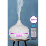 Aroma Difüzör Gece Işığı Beyaz Parke Desen 7 Led Nemlendirici Kumandalı 550 Ml Buhar Makinesi