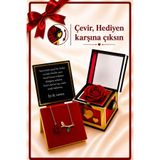 Aroma Hediye 14 Ayar Altın Kaplama Gül Kolye Güllü Çevirmeli Dönen Kutu Kadın Çelik Kolye Doğum Günü Yıldönümü Sevgiliye Özel Hediye