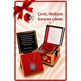Aroma Hediye Mor Lotus Güllü Çevirmeli Dönen Kutu Kadın Çelik Kolye Doğum Günü Yıldönümü Sevgiliye Özel Hediye