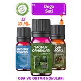 Aroma Terapi Lab Doğa Serisi 3 Adet - Saf Esansiyel Yağ - Oda Ve Ortam Kokusu - Aromatik Uçucu Yağ