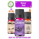 Aroma Terapi Lab Huzur Seti 3 Adet - Saf Esansiyel Yağ - Oda Ve Ortam Kokusu - Aromatik Uçucu Yağ