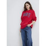 Aromavita Mavi M1600361-82054 Mavi Logo Baskılı Kapüşonlu Kadın Sweatshirt