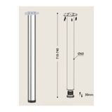 ARON ( 2 Adet ) Lüx Metal Krom Parlak 71-74cm Masa Ayağı Ayarlayabilir Plastik Pıngolu