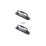 ARON (2 ADET) Siyah Büyük Kıvrık Çekme Sürgülü Açmalı Kapılar Için Çekme Kol 14,5x3,5cm