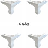 Aron (4ADET) Lükens Ayak Plastik Beyaz Komidin Konsol Şifonyer Tv Ünite Mobilya Koltuk Ayağı (8cm) 4'lü