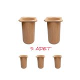 ARON (5 ADET) BOHEM AYAK 15CM PLASTİK AHŞAP DESEN KOMİDİN KONSOL ŞİFONYER AYAKKABILIK MOBİLYA AYAĞI