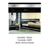ARON Bg (30MM) Dekoratif Yapışkanlı (SİLVER) Aynalı Pleksi Şerit Mobilya Dolap Süsü Krom - 30mm X 2800mm