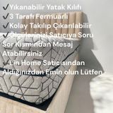 Aron Fermuarlı Yatak Kılıfı, Yatak Pedi&şiltesi, % 100 Cotton,yıkanabilir, Gri Renk - 200 x 200 cm