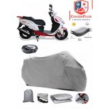 Arora Ar 150 T8-H Joker Branda Gri Arka Çanta Uyumlu(Topcase) Motosiket Brandası Motor Örtüsü Çadır Su Geçirmez Motosiklet Kılıfı Motor Brandası,lastikli,taşıma Torbalı