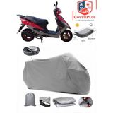 Arora Ar 50-6 Capirossi Branda Gri Arka Çanta Uyumlu(Topcase) Motosiket Brandası Motor Örtüsü Çadır Su Geçirmez Motosiklet Kılıfı Motor Brandası,lastikli,taşıma Torbalı