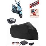 Arora Bravo 50 Branda Siyah Arka Çanta Uyumlu(Topcase) Motosiket Brandası Motor Örtüsü Çadır Su Geçirmez Motosiklet Kılıfı Motor Brandası,lastikli,taşıma Torbalı