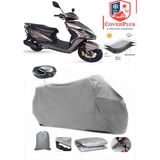 Arora Quantum 50 Branda Gri Arka Çanta Uyumlu(Topcase) Motosiket Brandası Motor Örtüsü Çadır Su Geçirmez Motosiklet Kılıfı Motor Brandası,lastikli,taşıma Torbalı