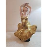 Arose Altın Elbiseli Balerin Biblo Dekor (37Cm X 24Cm)