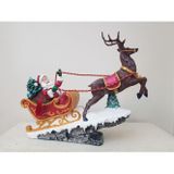 Arose Kızaklı Noel Baba Dekor Biblo Heykel Yılbaşı Dekor Noel Dekor Geyik Dekor Geyikli Noel Baba