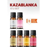 Aroviva Kazablanka 6’lı Oda Kokusu Seti – Buhurdanlık Yağı, Difüzör Esansı ve Esansiyel Uçucu Yağ (10ML x 6) - Çok Renkli - Yoğun Esans