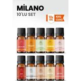 Aroviva Milano 10’lu Oda Kokusu Seti – Buhurdanlık Yağı, Difüzör Esansı ve Esansiyel Uçucu Yağ (10ML x 10) - Çok Renkli - Yoğun Esans