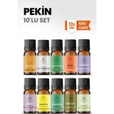 Aroviva Pekin 10’lu Oda Kokusu Seti – Buhurdanlık Yağı, Difüzör Esansı ve Esansiyel Uçucu Yağ (10ML x 10) - Çok Renkli - Yoğun Esans