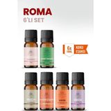 Aroviva Roma 6’lı Oda Kokusu Seti – Buhurdanlık Yağı, Difüzör Esansı ve Esansiyel Uçucu Yağ (10ML x 6) - Çok Renkli - Yoğun Esans