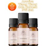 Aroviva Ylang Ylang Oda Kokusu 3'lü Set- Doğal Esansiyel Uçucu Yağ, Difüzör Esansı, Buhurdanlık Yağı - Yoğun Esans