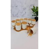 Arow Baharat Takımı Porselen TR-1891 Ahşap - Beyaz