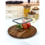 Arow Hıelo 2600 ml Cam Saklama Kabı-Gri Şerit - 2600 ml - Şeffaf