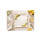 AROW Limon Servis Sunum Kare Tabak 28 cm | Dekoratif Meyve, Tatlı, Pasta, Kahvaltılık ve İkram Tabağı