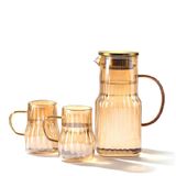 Arow Mia 2 Bardakli Borosilikat Cam Surahi Takimi Gold 1400 Ml Tr-3984