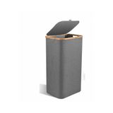 AROW Muba Consept Bambu Kenarlı Katlanabilir Kumaş Çamaşır Sepeti 41x34x61 Cm