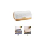 Arow Rhoda Bambu Metal Ray Kapaklı Ekmek Dolabı, 38 x 19 cm, Krem