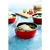 Arow Warm Kırmızı 3'lü Emaye Saklama Kabı - TR-4537