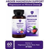 Aroxir Magnesium Support Günlük Destek Aronya ve Magnezyum Taurat, Sitrat, Malat 60 Tablet - Aromalı