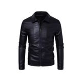 Arpag Import Suni Deri Ceket Siyah Slim Fit Large Beden Su ve Rüzgar Geçirmez