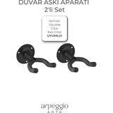 Arpeggio Arte 2'li Duvar Tipi Gitar Askısı – Keman,ukulele ve Bağlama Uyumlu Enstrüman Duvar Askı Aparatı - 2'li Set