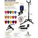 Arpeggio Arte Bir Gitaristin Ihtiyacı Olan Her Şey 20 Parçalı Gitar Aksesuar Seti - 15 Pena, Aroma Tuner, Metal Kapo, Gitar Sehpası, Metal Pena Kutusu, Tel Çevirici - Gitaristin Mutlaka Sahip Olması Gerkenler