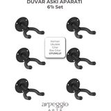 Arpeggio Arte Duvar Tipi 6 Adet Gitar Duvar Askısı – Keman,ukulele ve Bağlama Uyumlu Enstrüman Duvar Askı Aparatı - 6'lı Set