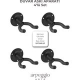 Arpeggio Arte Duvar Tipi Gitar Askısı - 4'lü Set – Keman,ukulele ve Bağlama Uyumlu Enstrüman Duvar Askı Aparatı