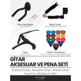 Arpeggio Arte Gitaristin Yol Arkadaşları Seti - Kapo | Duvar Askısı | 3in1 Burgu Çevirici - Tel Kesici - Pim Çıkarıcı Aparat | 14 Renkli Pena (0,46MM, 0,71MM, 0,96MM) - Gitar Aksesuar Seti