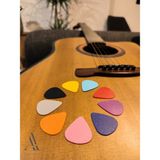 Arpeggio Arte Jazz Renkli 9'lu Mat Pena Seti Elektro Akustik Klasik Gitar ve Ukulele için Dayanıklı Aksesuar