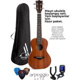 Arpeggio Arte - Maun Ukulele Başlangıç Seti – Kılıf, Duvar Askı Aparatı, Pena ve Akort Cihazı Hediyeli - SET HALİNDE UKULELE - Ahşap