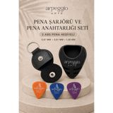 arpeggio ARTE Pena Şarjörü ve Pena Anahtarlığı Seti – 3 ABS Gitar Penası Hediyeli 0,61 / 0,81 / 1,08 mm