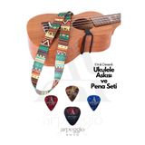arpeggio ARTE Ukulele Askısı + 3’lü Pena + Pena Kutusu Seti – Pratik ve Şık Ukulele Aksesuar Seti